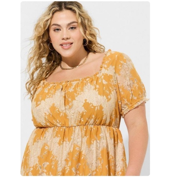 TORRID NWT Mini Two Tone Lace Tiered Babydoll Dress - Picture 3 of 5